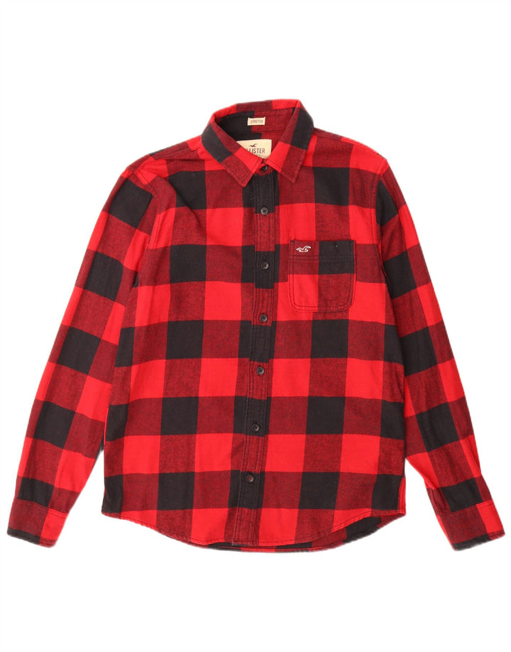Hollister Chemise en flanelle pour homme en coton vichy rouge moyen
