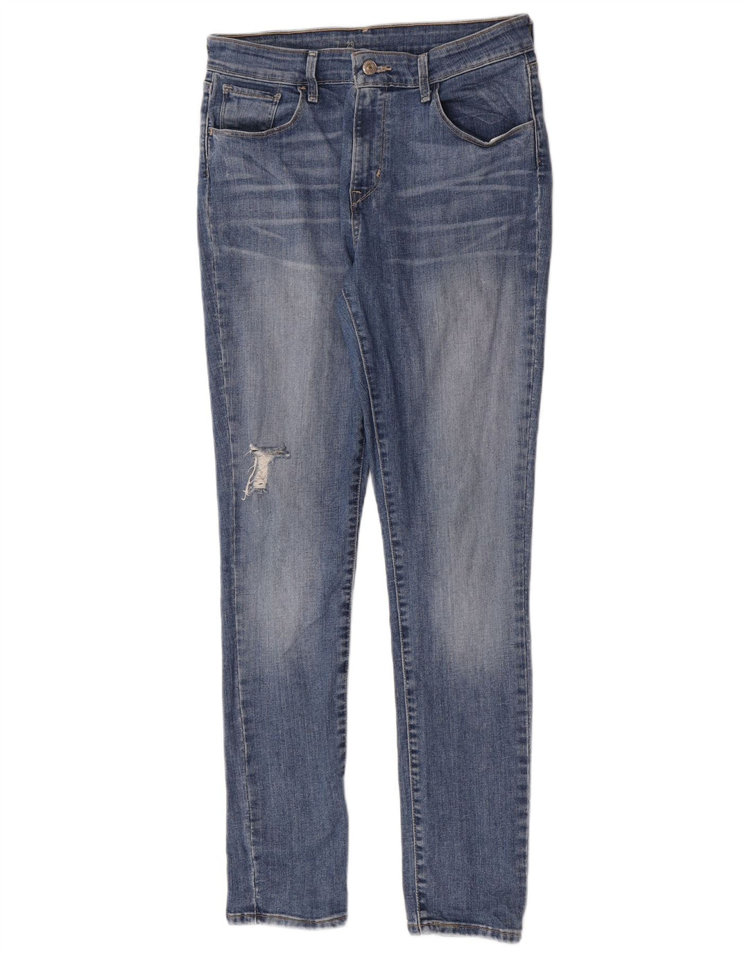 Levi's Jean Skinny Effet Déchiré W29 L30 Femme Bleu Coton