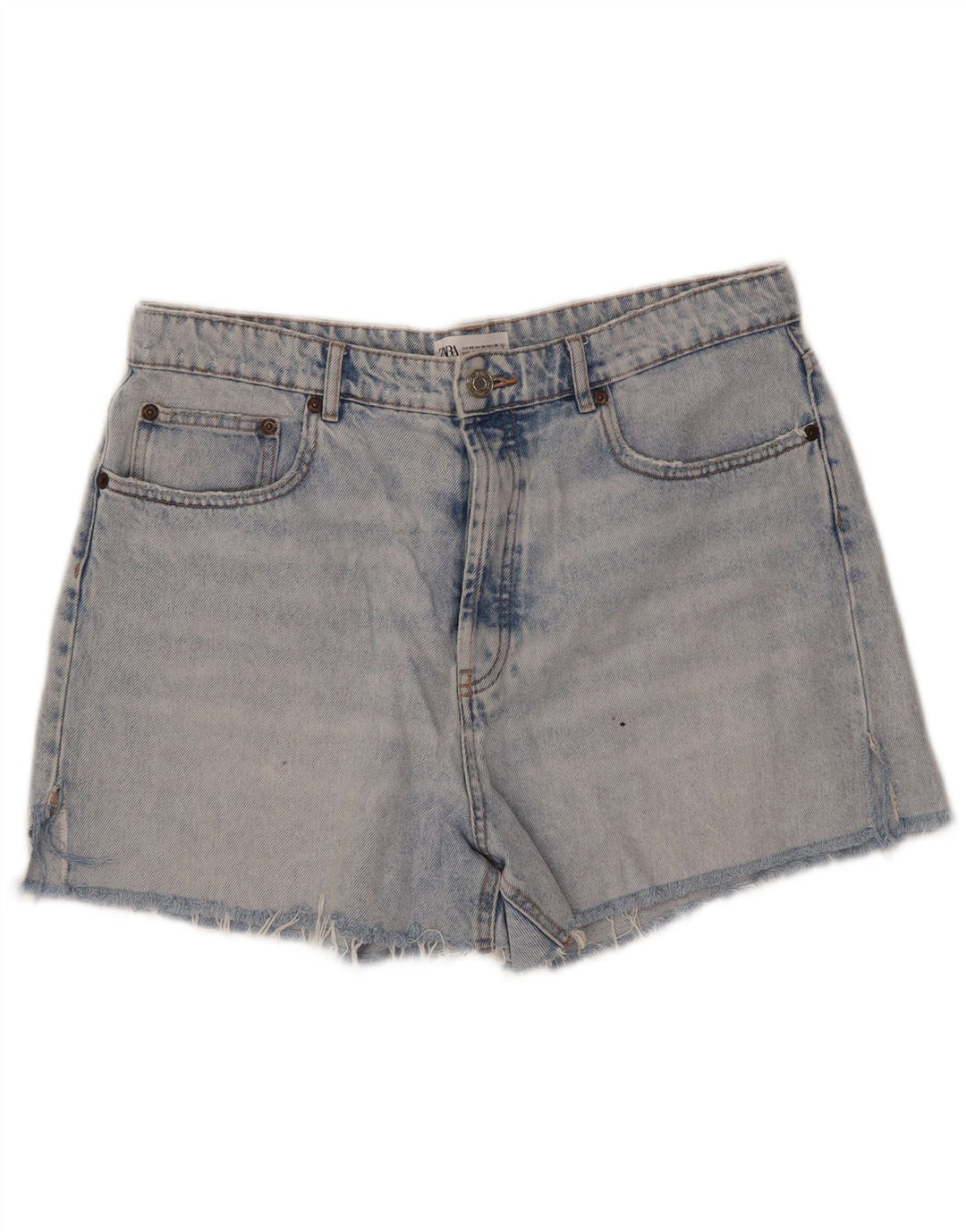 ZARA Short en jean pour femme EU 46 2XL W36 Bleu