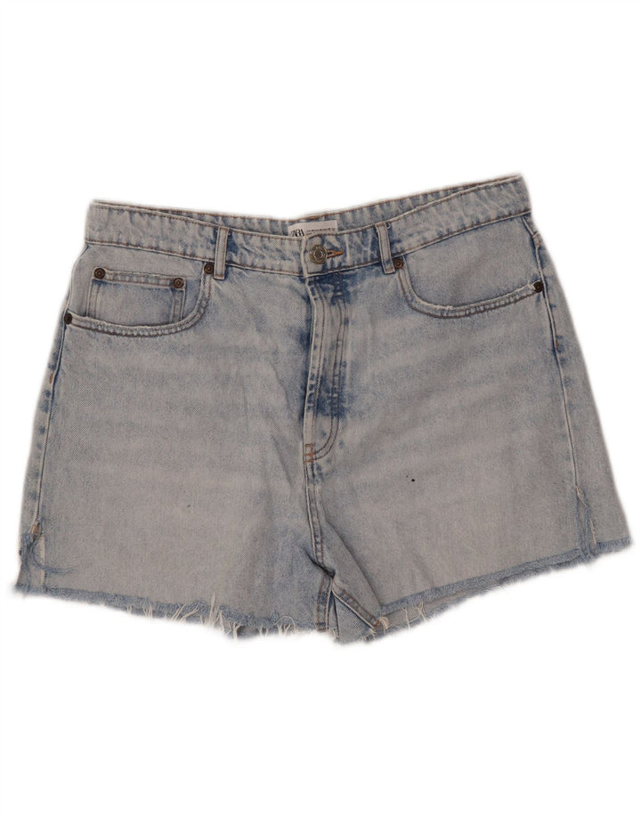 ZARA Short en jean pour femme EU 46 2XL W36 Bleu