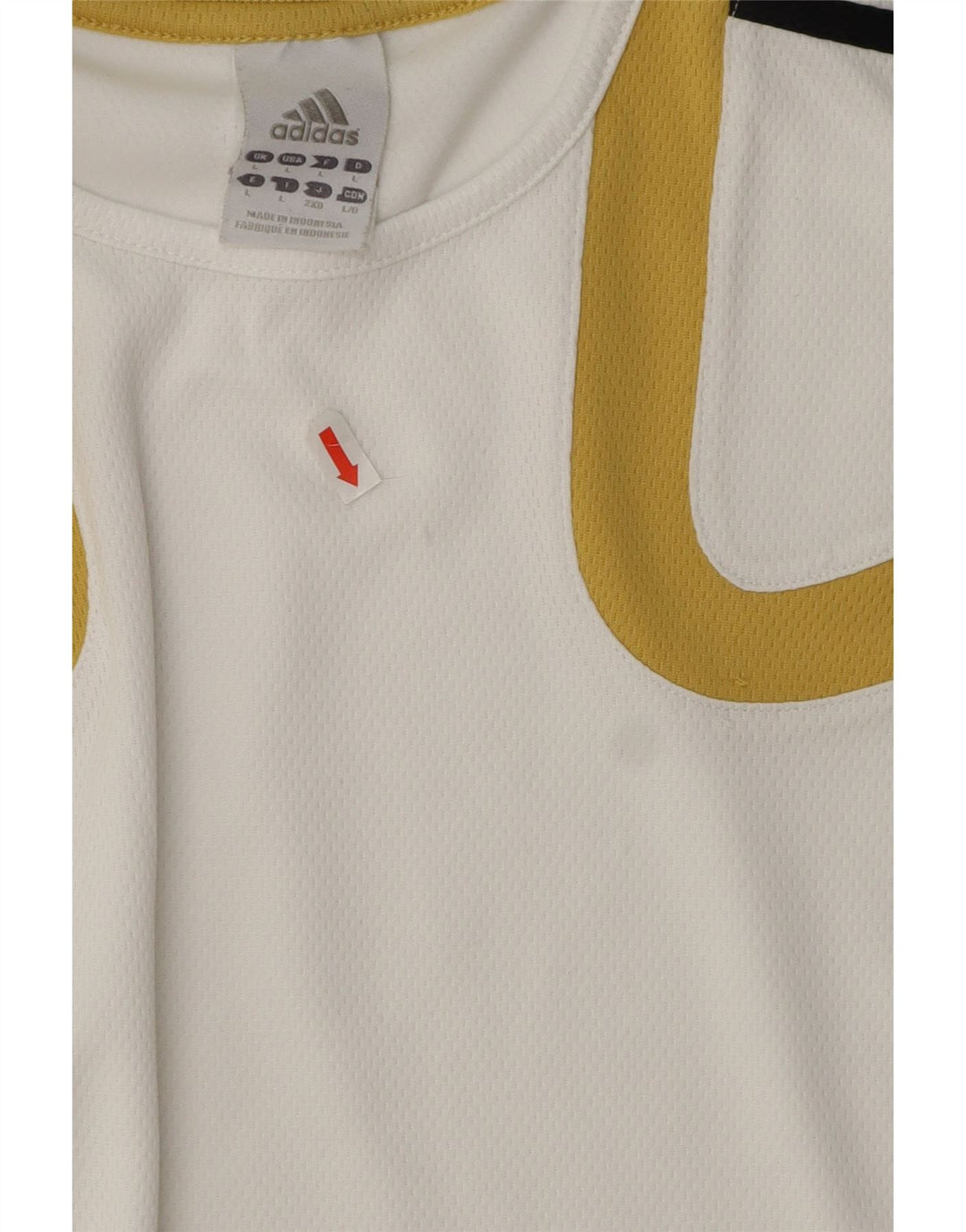 Adidas Hommes Climalite T-Shirt Haut Large Blanc Colorblock Polyester