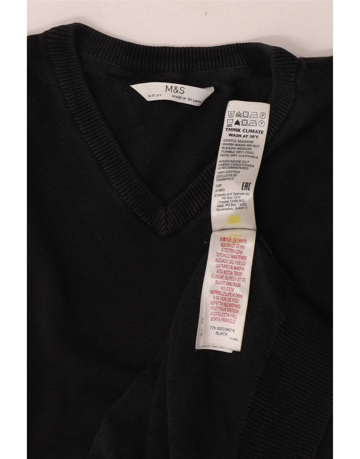 Marks & Spencer Débardeur Gilet Garçon 14-15 ans Coton Noir