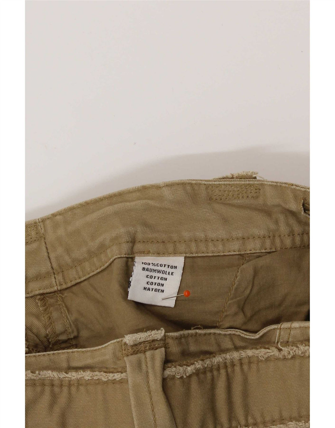 Short Cargo Vintage Homme IT 48 Moyen W32 Coton Kaki