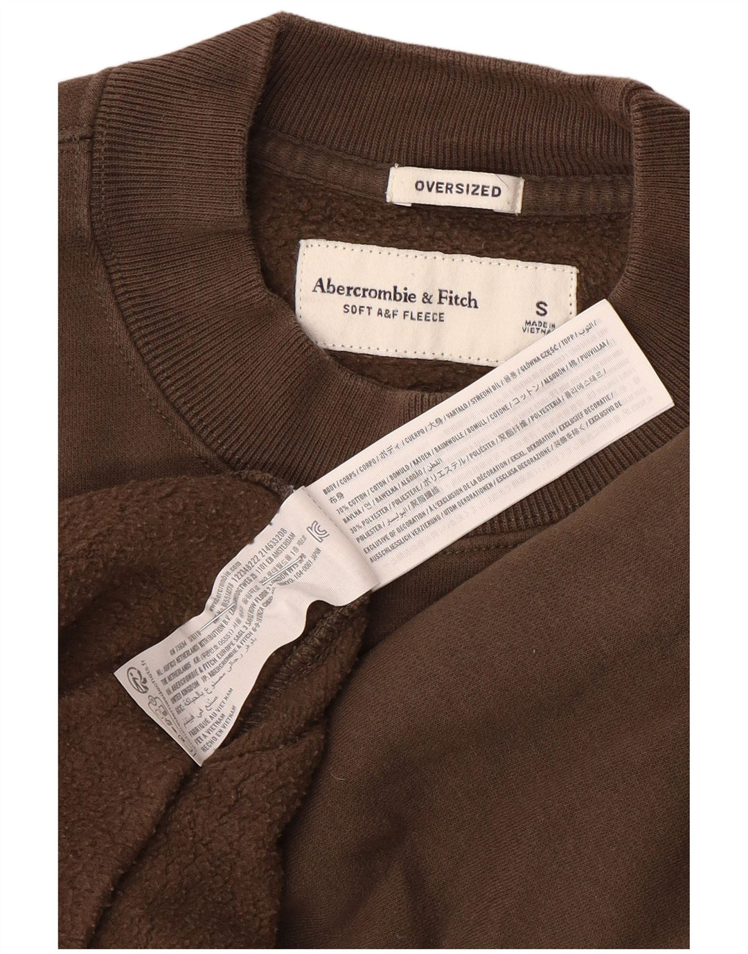Abercrombie & Fitch Pull surdimensionné pour homme en coton marron Taille S