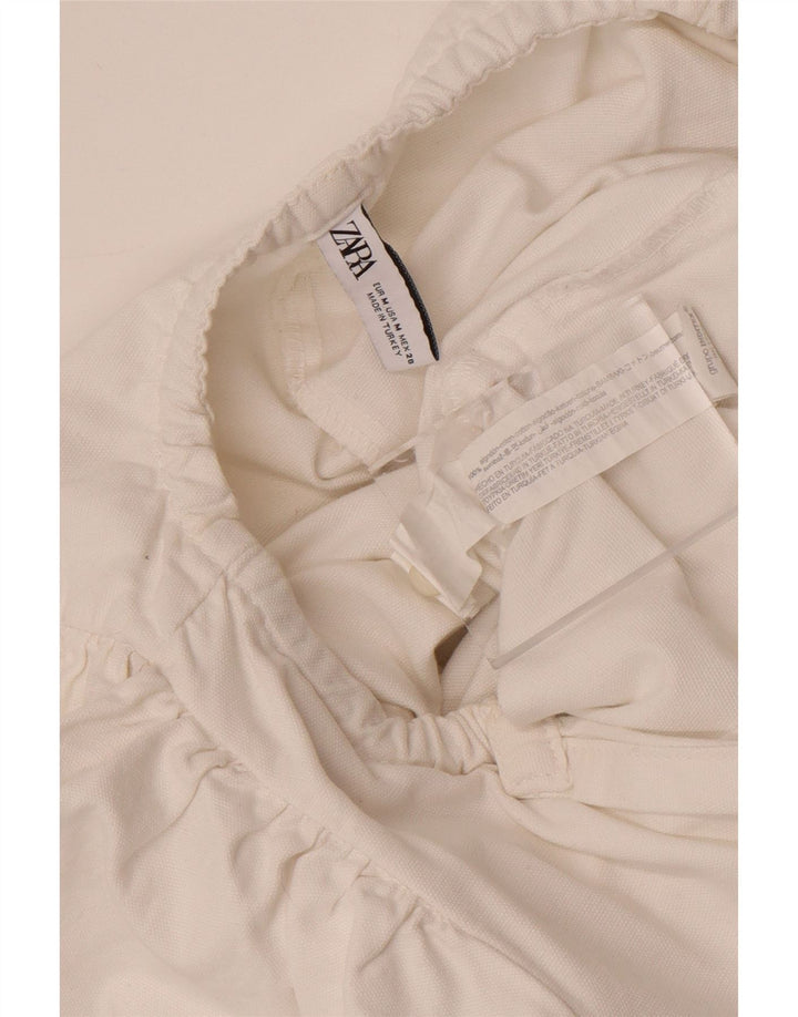 Zara Combinaison Femme UK 12 Coton Blanc Moyen