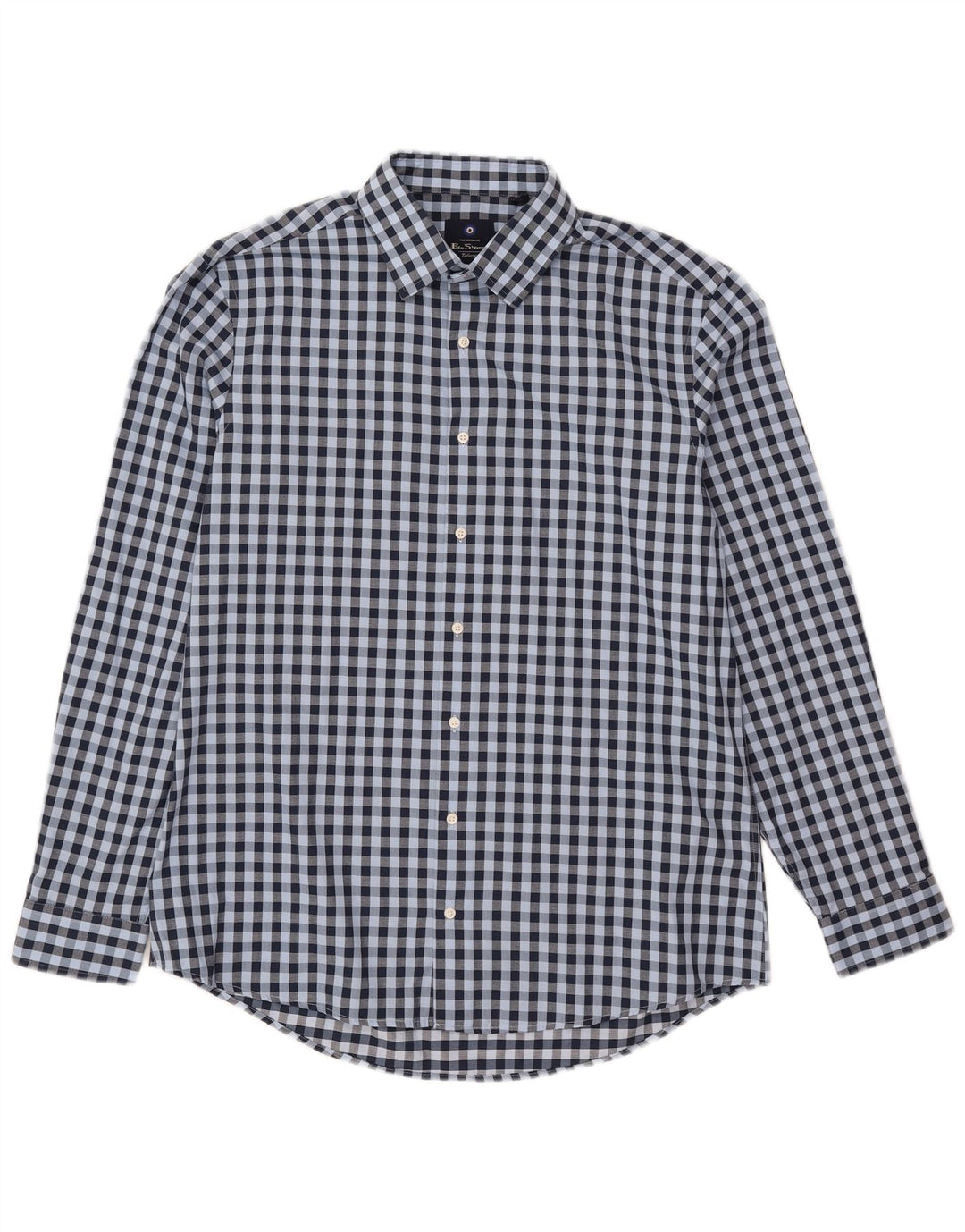 Ben Sherman Chemise Homme Taille 16 1/2 Grand Coton Vichy Bleu