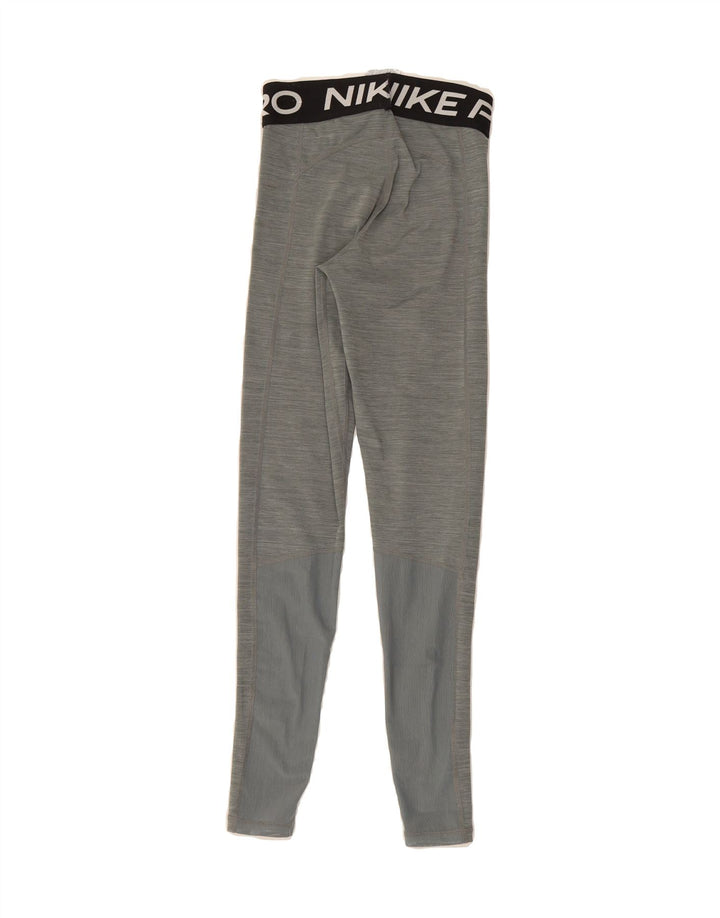 NIKE Womens Graphic Leggings UK 6 XS  Grey Flecked Polyester Vintage Nike and Second-Hand Nike from Messina Hembry 