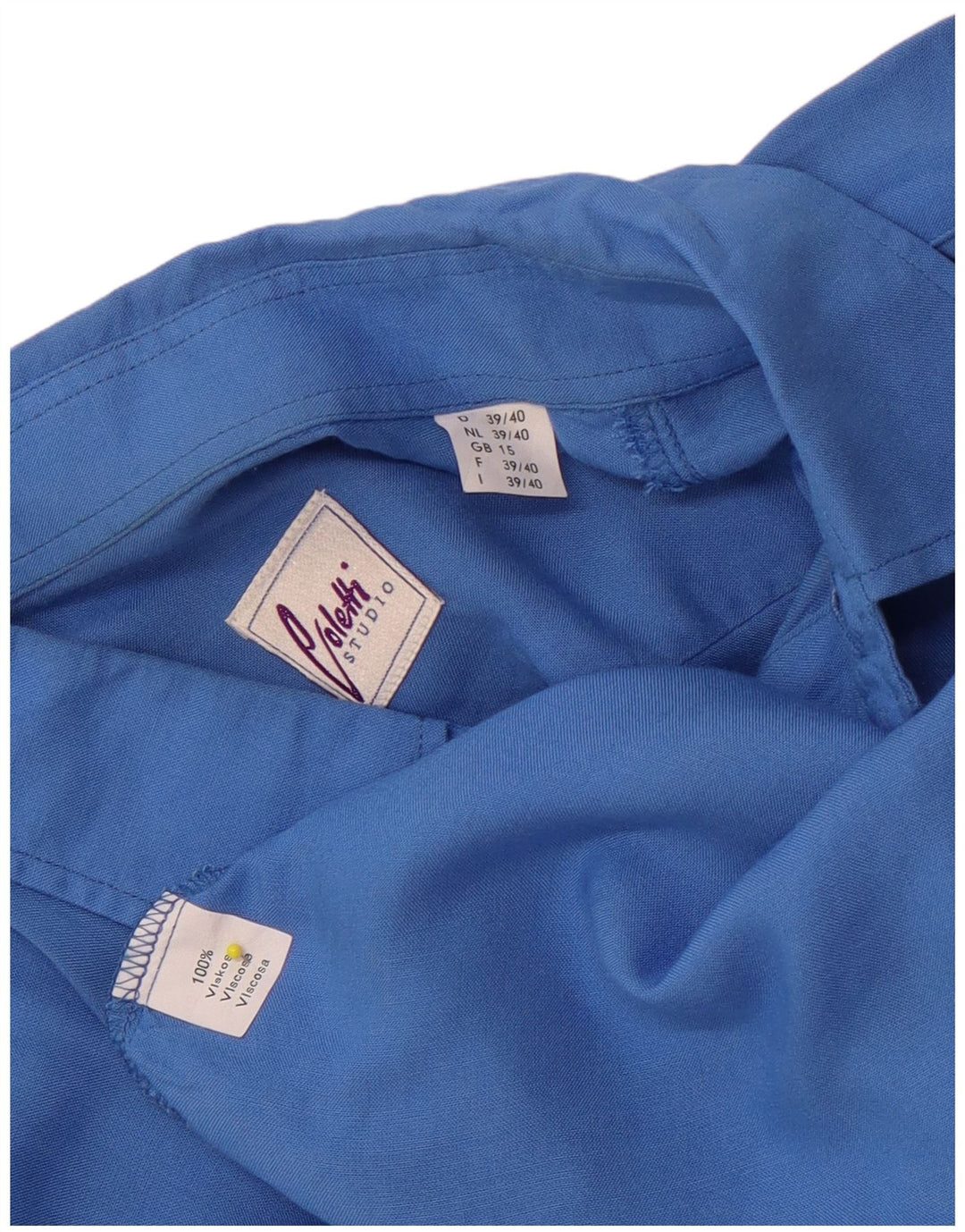 Studio Coletti Chemise graphique à manches courtes pour homme Taille 15 39/40 Bleu moyen