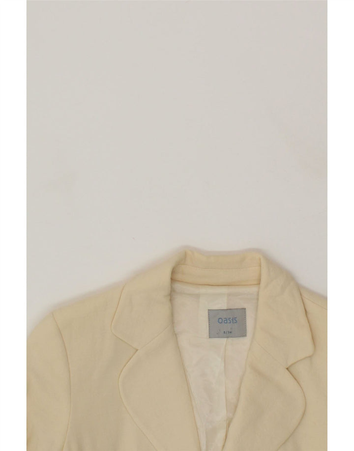 OASIS Womens 3 Button Blazer Jacket UK 8 Small Yellow Wool Vintage Oasis and Second-Hand Oasis from Messina Hembry 