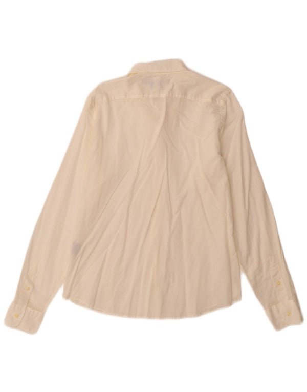 Ralph Lauren Chemise skinny pour femme US 12 Grand coton blanc cassé