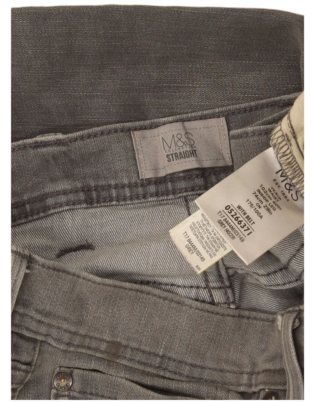 Marks & Spencer Jean droit homme W40 L29 gris coton
