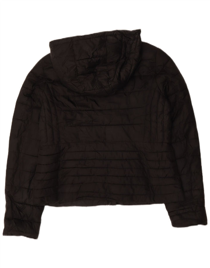 Zara Veste matelassée à capuche pour femme UK 18 XL Noir Polyester