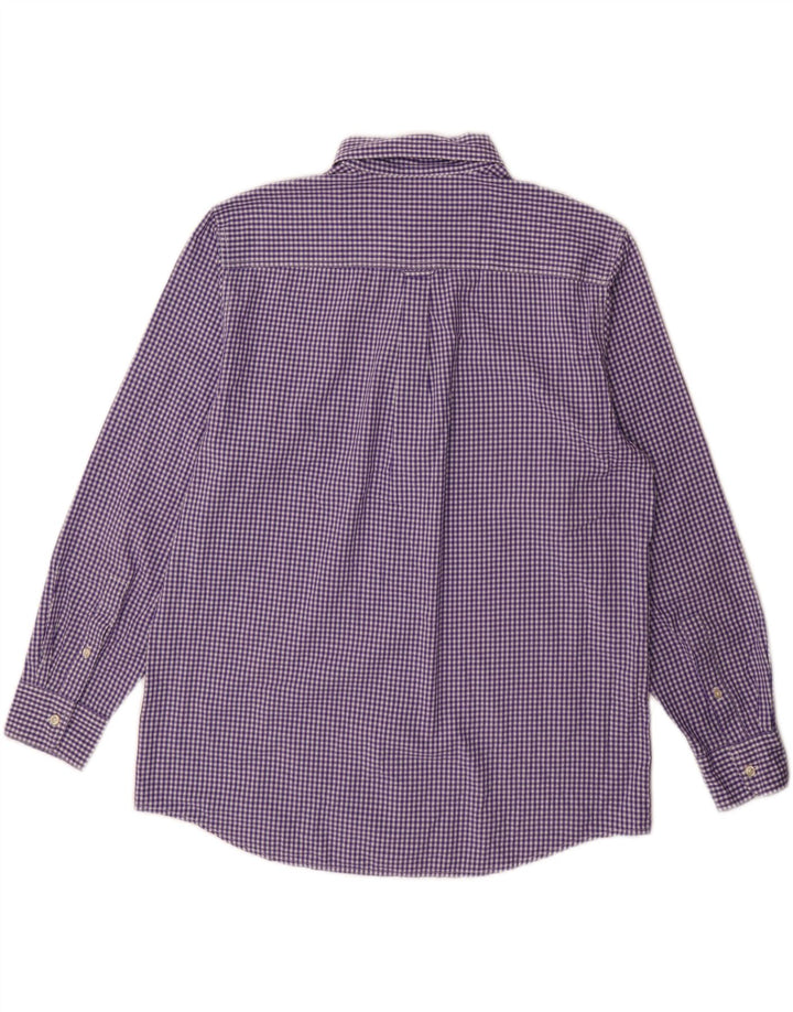 Chaps Chemise facile d'entretien pour hommes, grand coton vichy violet
