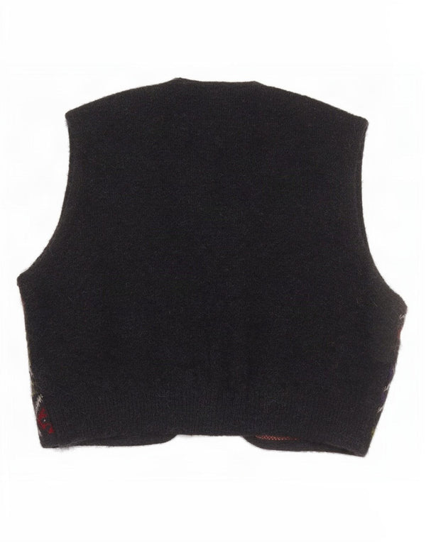 vintage Mens Crop Knit Gilet UK 14 Grand Argyle/Diamant multicolore
