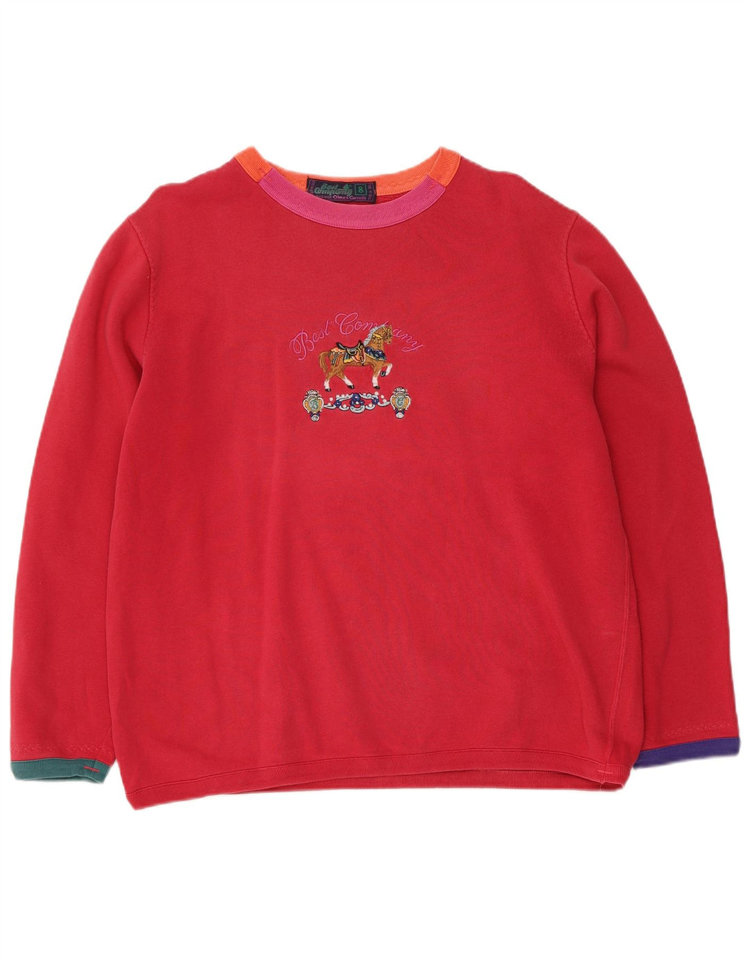 BEST COMPANY Sweat-shirt graphique surdimensionné pour femme UK 8 Petit Rouge