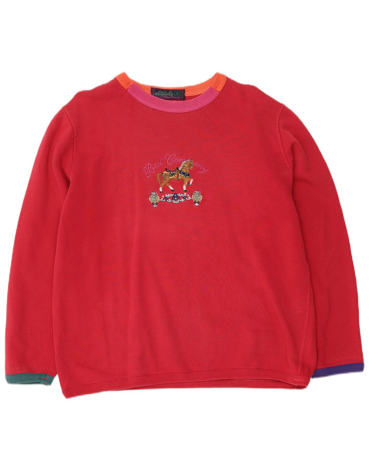 BEST COMPANY Sweat-shirt graphique surdimensionné pour femme UK 8 Petit Rouge