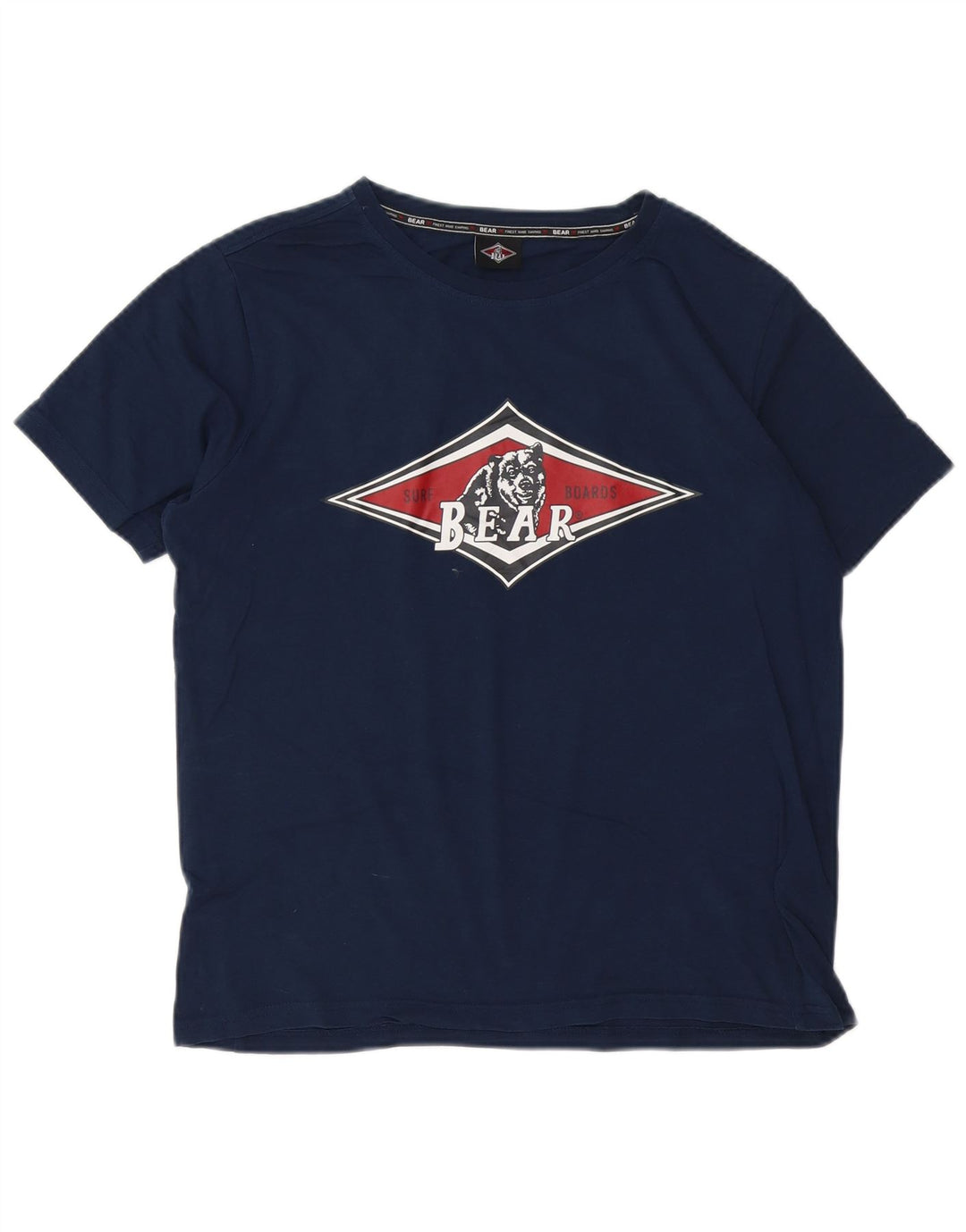 Bear T-Shirt Graphique Homme Petit Bleu Marine Coton