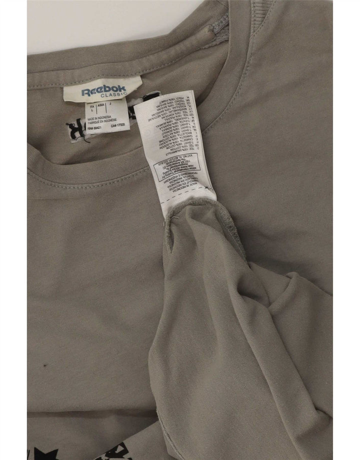 Reebok Haut Graphique à Manches Longues Homme Gris Coton Large