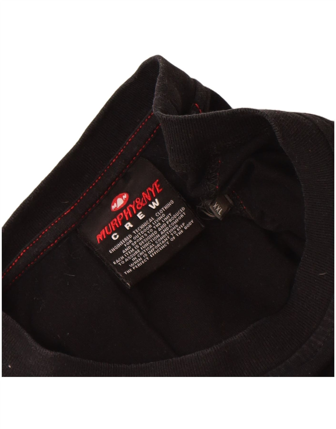 Murphy & Nye Haut graphique à manches longues pour homme en coton noir 2XL