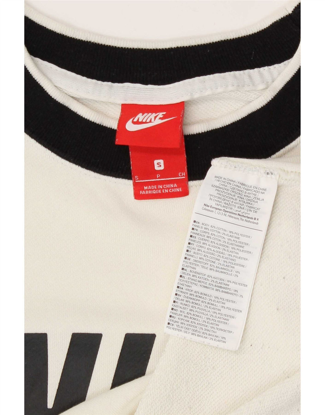 Nike Sweat-shirt graphique pour femme UK 10 Petit color block blanc