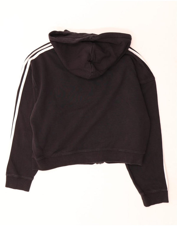 Adidas Pull à capuche zippé surdimensionné pour femme UK 16/18 Grand coton noir
