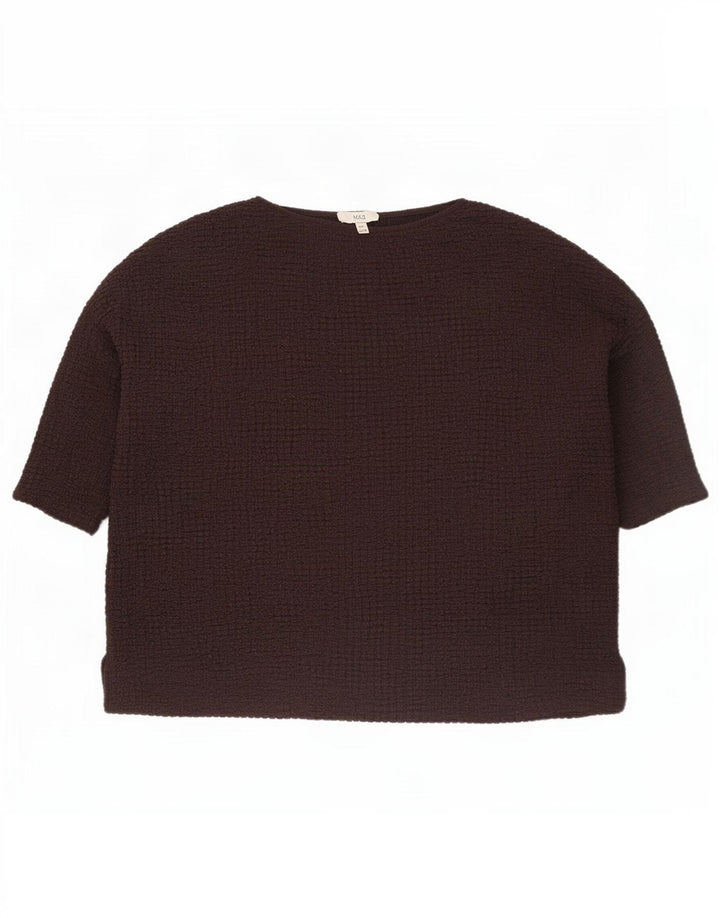 Marks & Spencer Chemisier Femme UK 22 3XL Marron Polyester