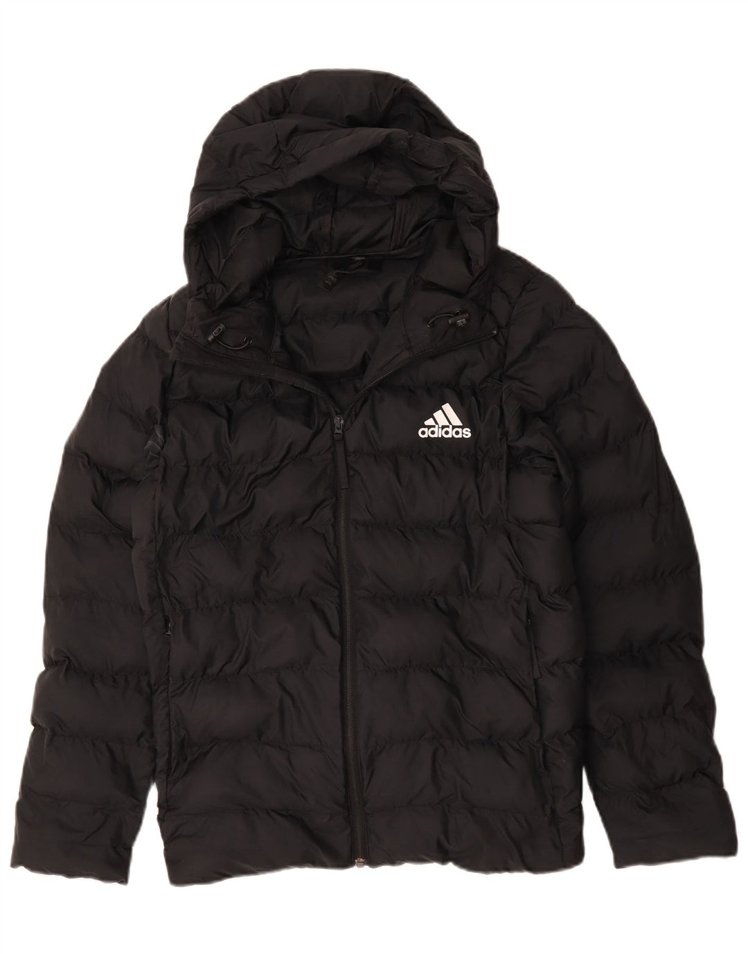 Adidas Veste rembourrée à capuche pour femme UK 16 Large Noir Polyester