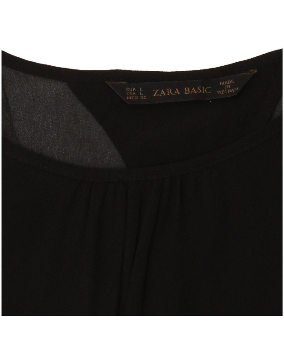 Zara Chemisier à manches longues pour femme UK 14 Large Noir
