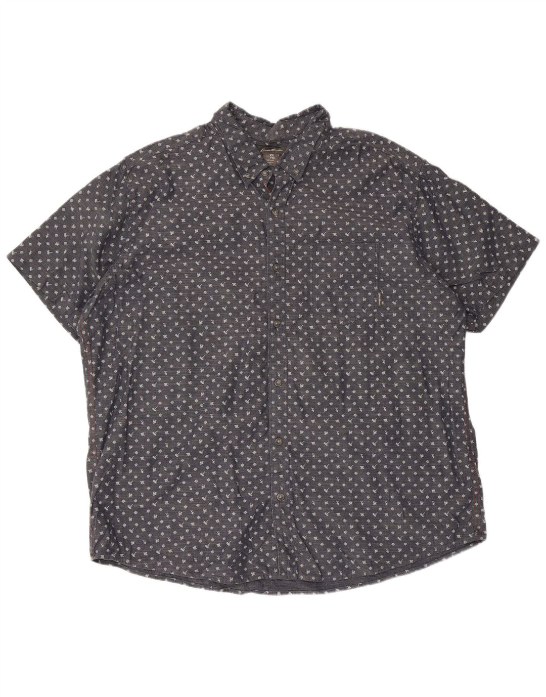 Eddie Bauer Chemise à manches courtes pour homme 2XL en coton à pois bleu