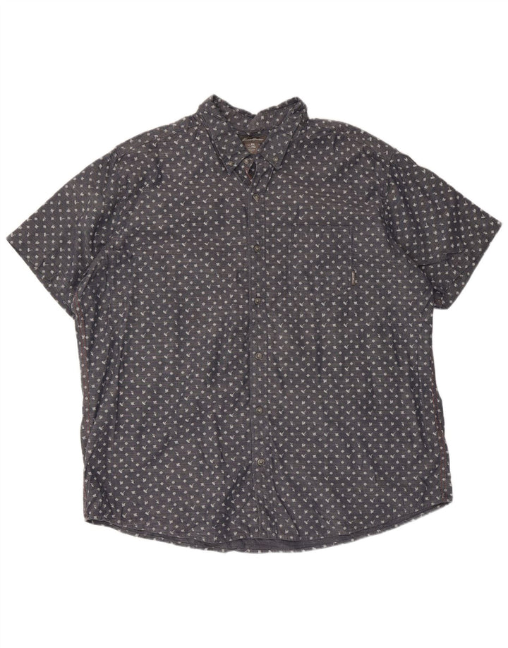 Eddie Bauer Chemise à manches courtes pour homme 2XL en coton à pois bleu