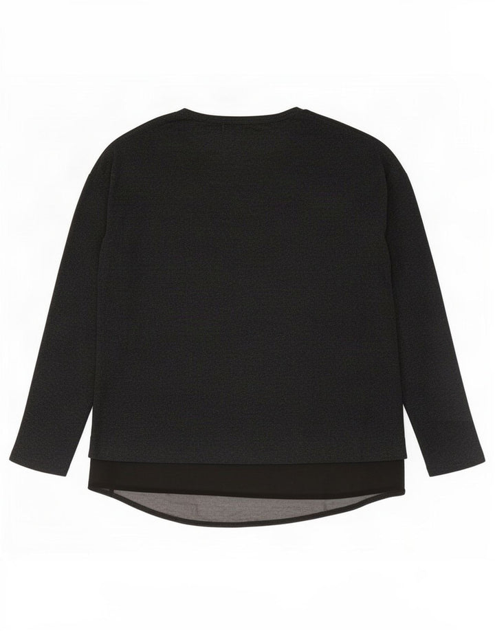 Zara Femme Haut Oversize Manches Longues UK 10 Petit Gris Colorblock