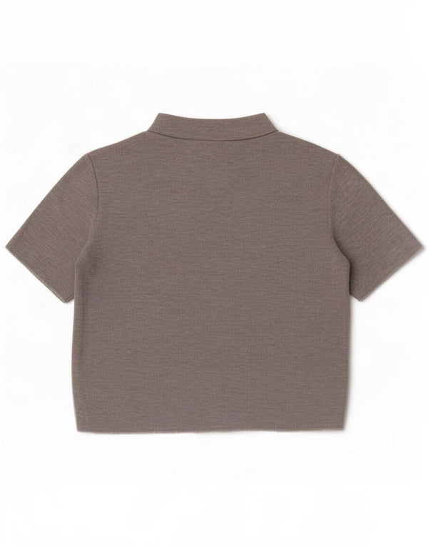 Zara Womens Crop T-Shirt Top UK 16 Grand Gris