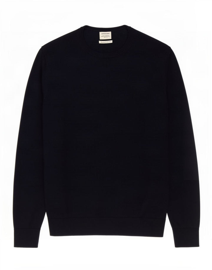 Jack & Jones Pull Col Rond Homme Bleu Marine Moyen Laine Mérinos