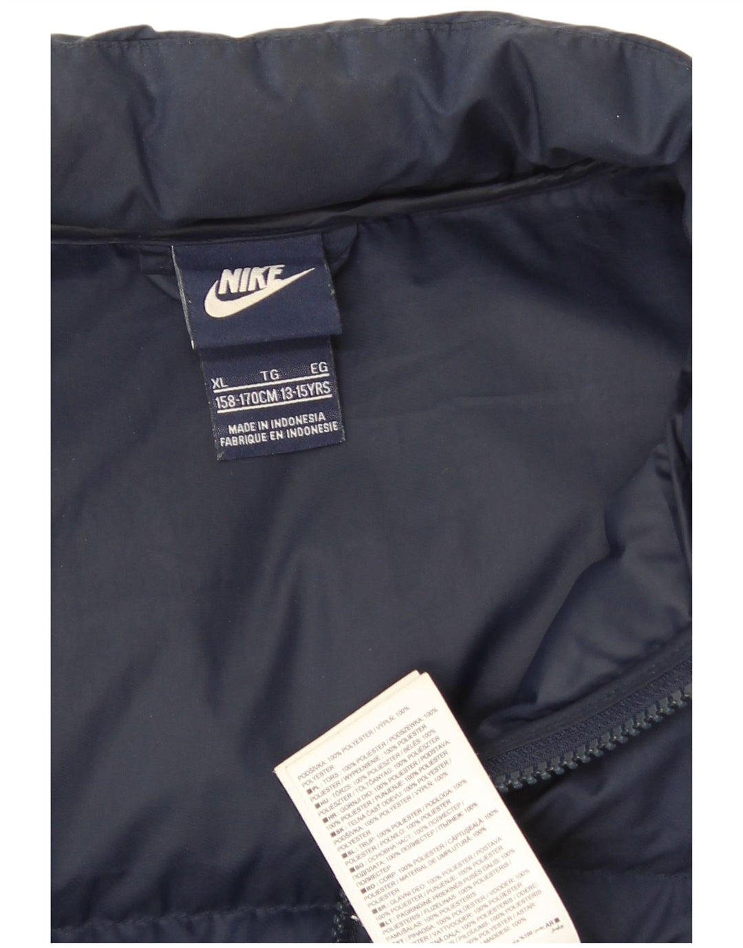 Nike Garçon Gilet Rembourré 13-14 ans XL Bleu Marine Polyester