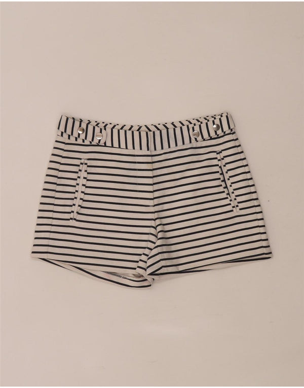 Zara Short décontracté régulier pour femme XS W28 Blanc rayé