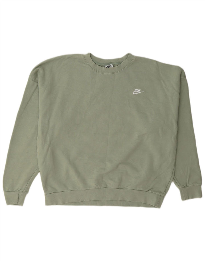Nike Sweat-shirt surdimensionné pour femme UK 10 Petit coton vert