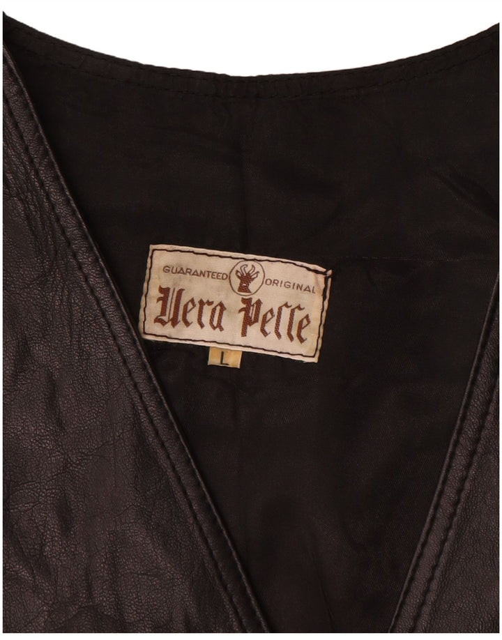 gilet en cuir homme vintage grand cuir noir