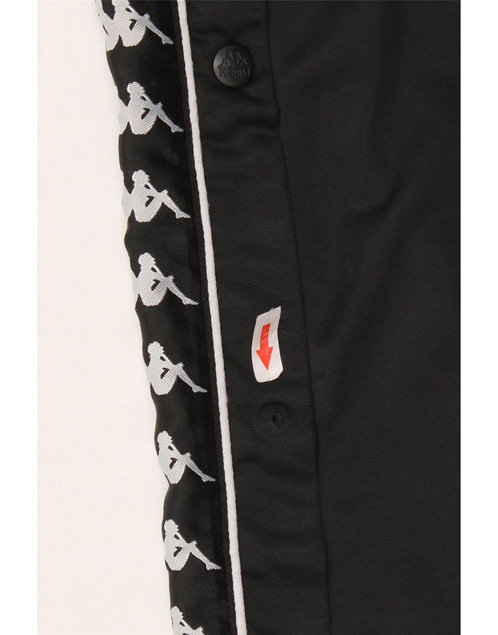 KAPPA Pantalon de survêtement graphique pour femme UK 12 Medium Noir Polyester