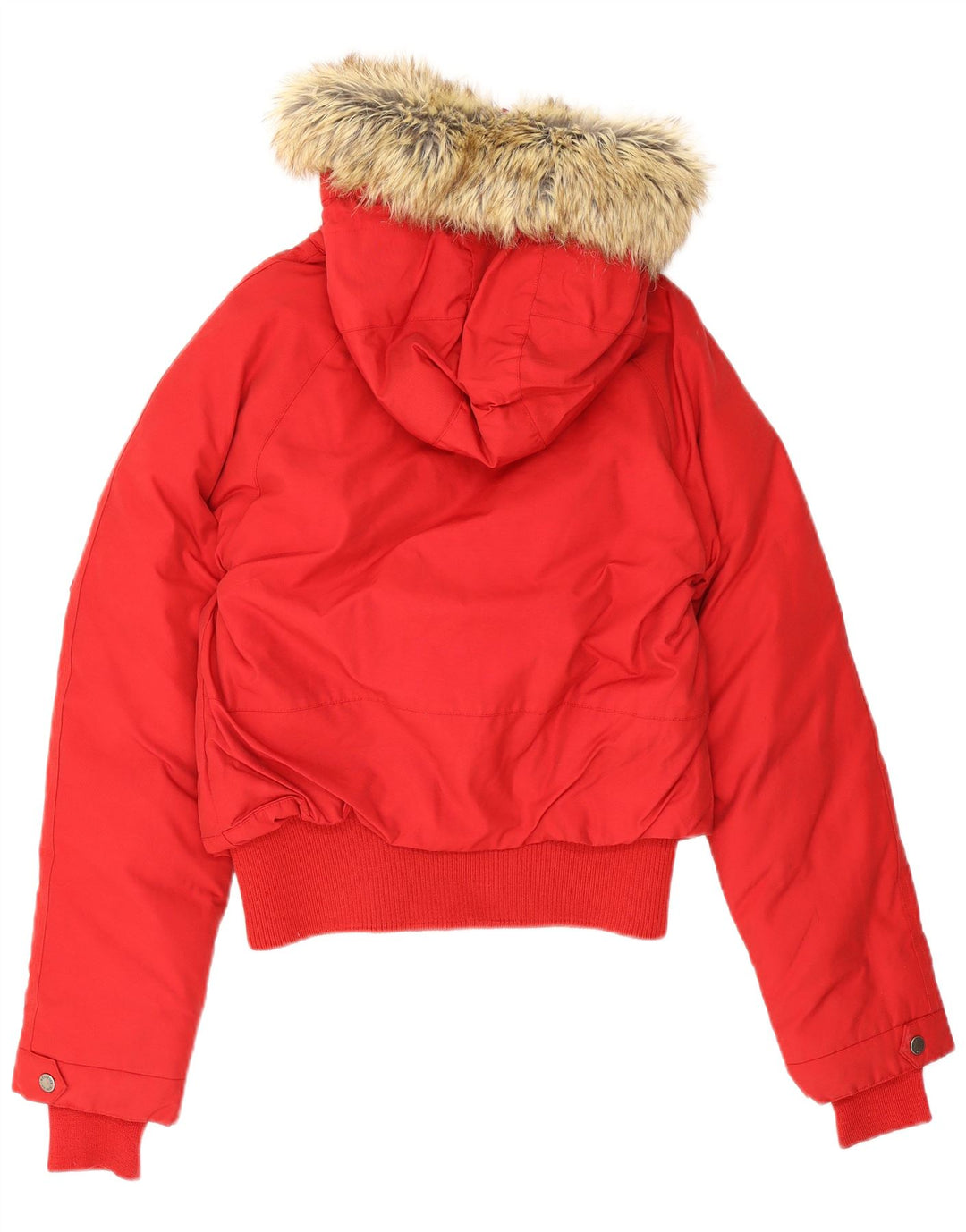 Woolrich Veste matelassée à capuche pour femme UK 14 Large Rouge Coton