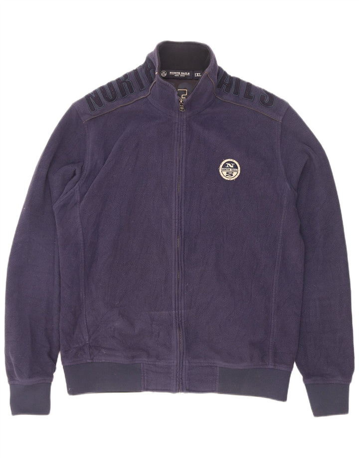 North Sails Veste polaire graphique pour homme UK 42 XL Bleu marine Polyester