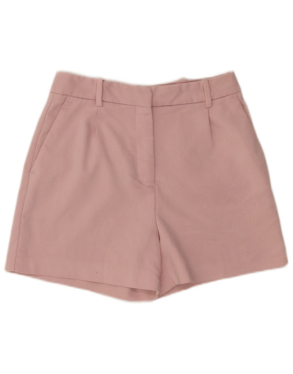 Zara Short Chino Taille Haute Femme Petit W26 Coton Rose
