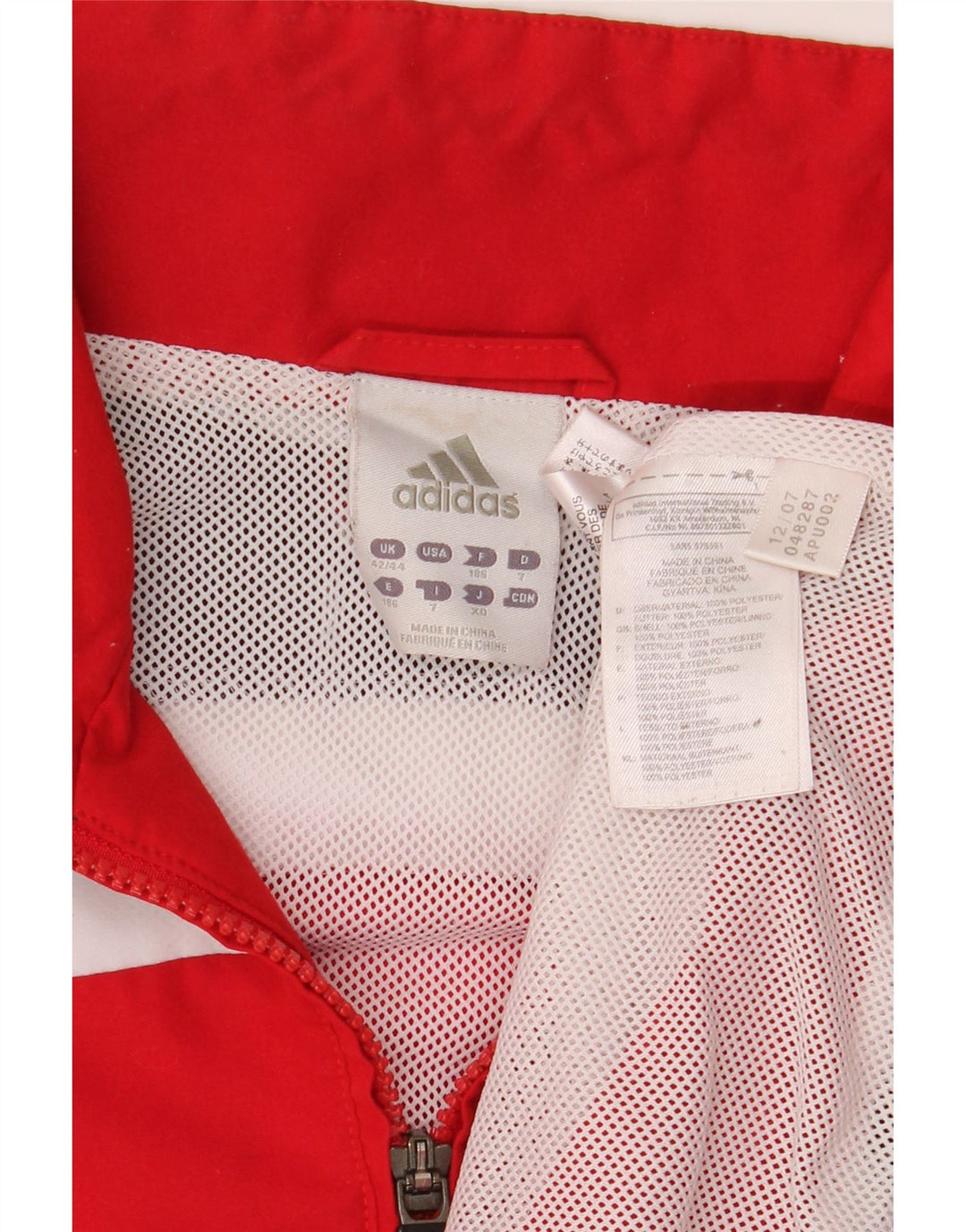 Adidas Veste de survêtement pour homme UK 42/44 Large Rouge Colorblock Polyester