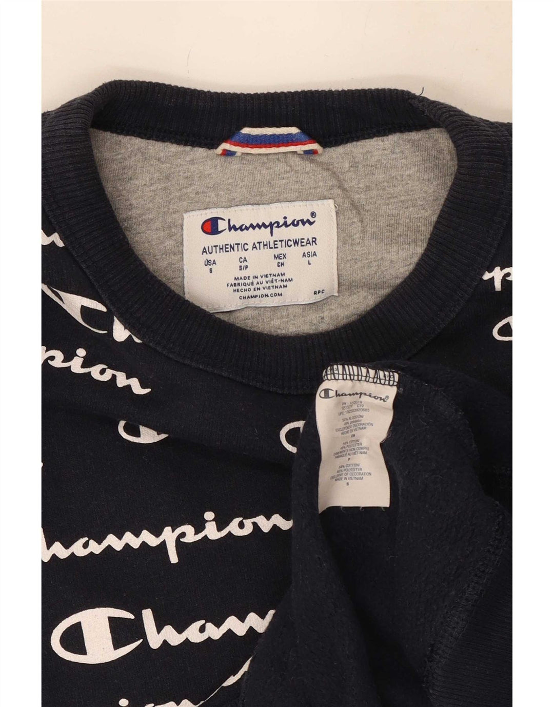 Champion Sweat-shirt graphique pour homme Petit bleu marine Polyester