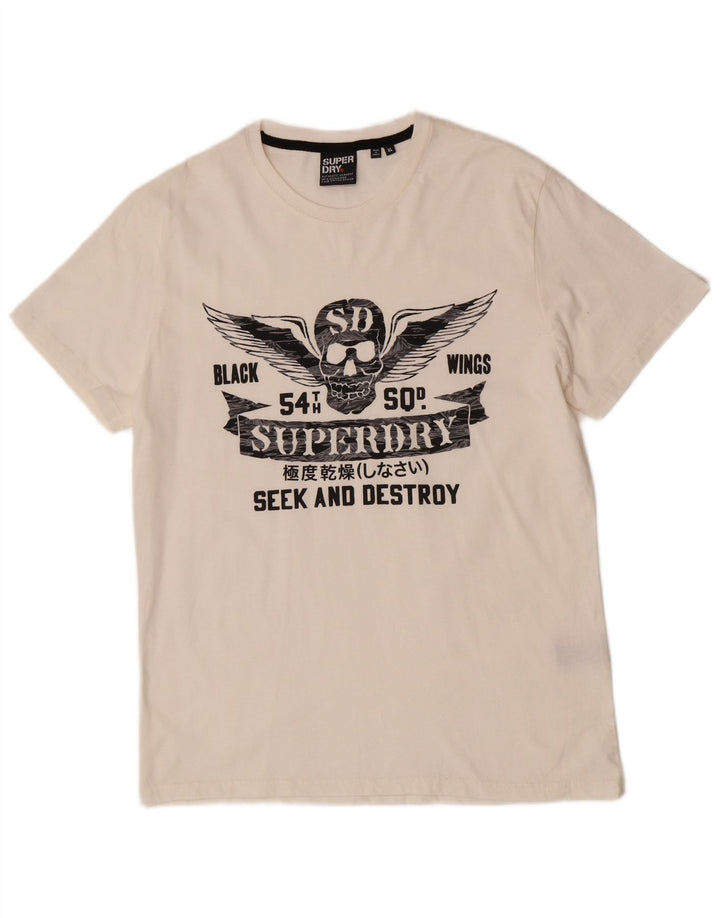 Superdry T-Shirt Graphique Top XL Coton Blanc Homme