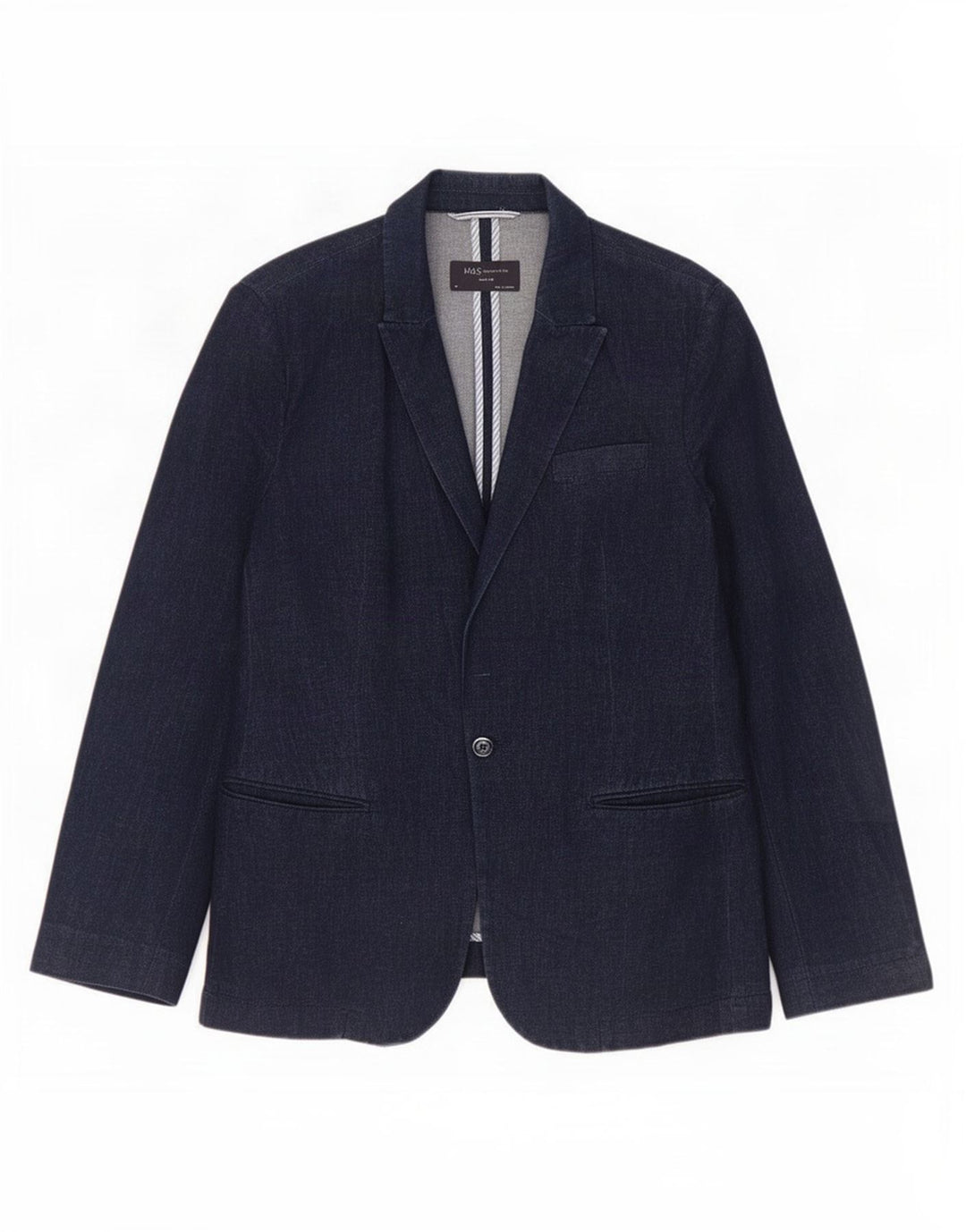 Marks & Spencer Veste blazer à 1 bouton pour femme UK 14 Bleu marine moyen