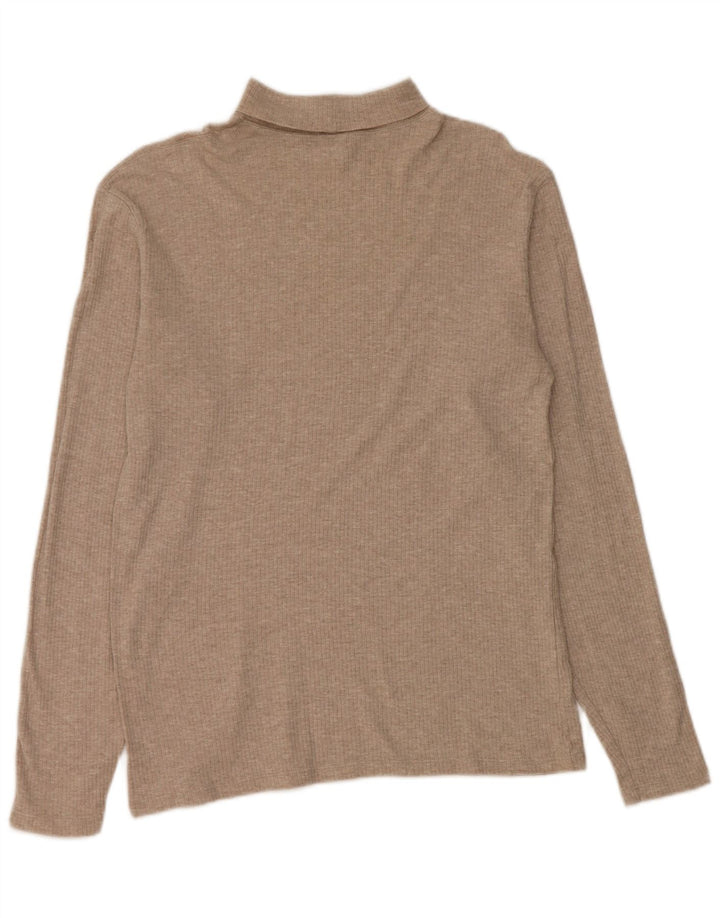 J. CREW Pull col roulé pour femme UK 14 Coton beige moyen