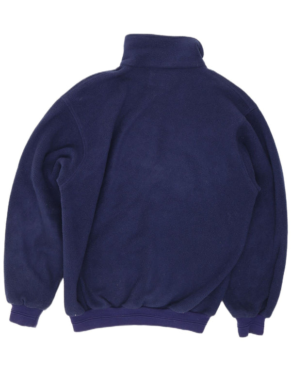 Malden Pull polaire à col boutonné pour homme Bleu Taille L