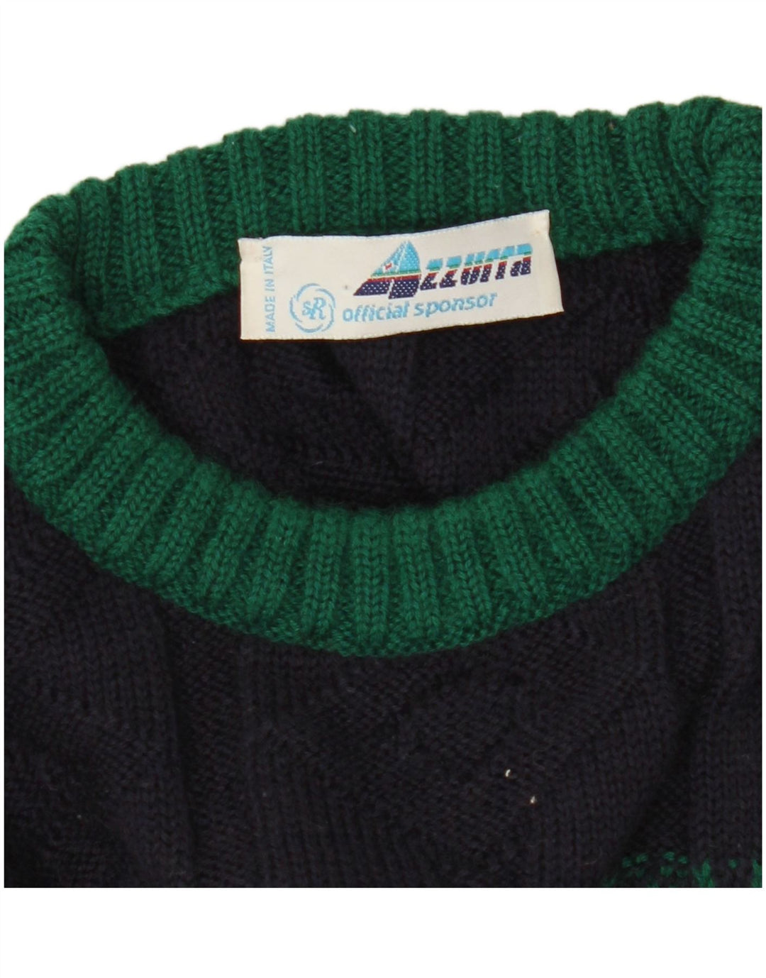 Azzurra Pull ras du cou pour homme IT 50 Bleu marine moyen géométrique