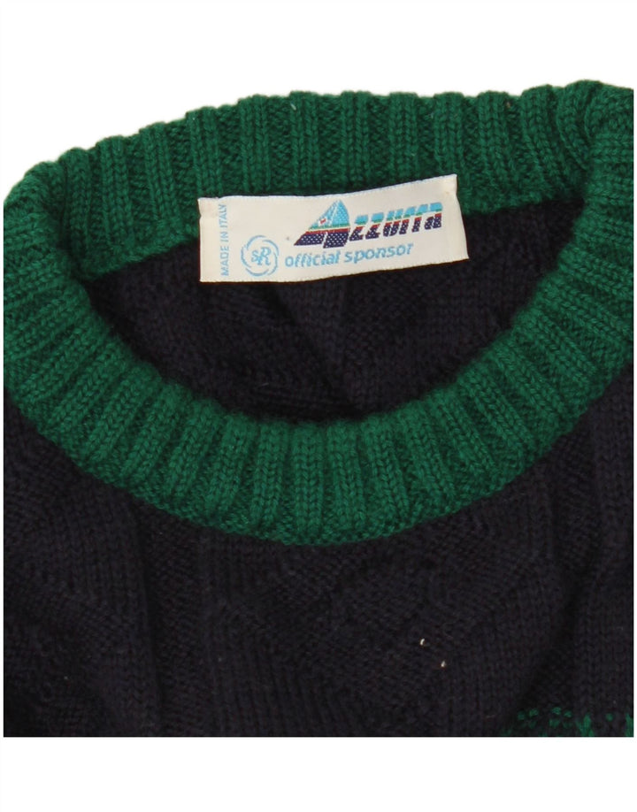Azzurra Pull ras du cou pour homme IT 50 Bleu marine moyen géométrique