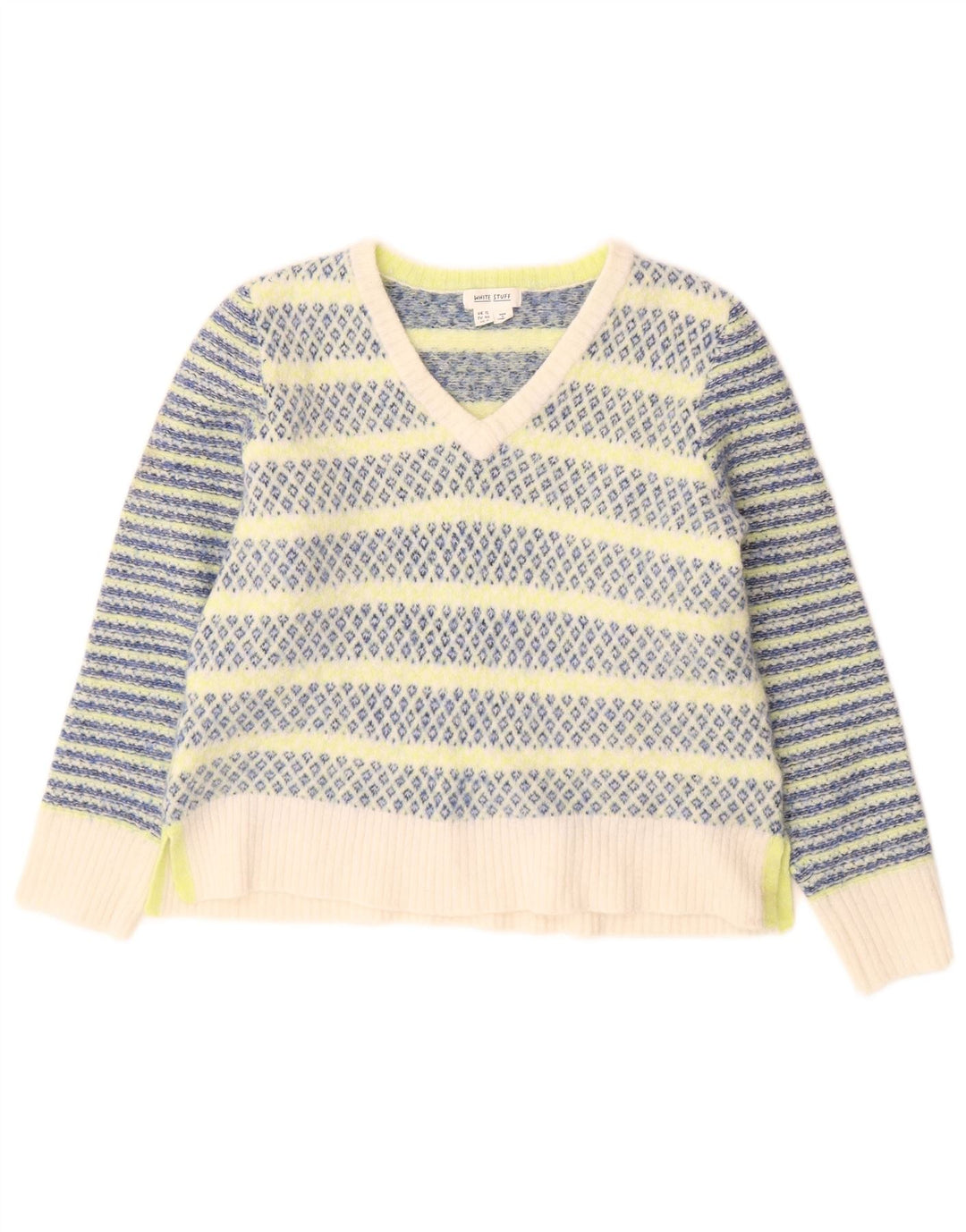 Pull White Stuff Femme Col V UK 12 Medium Multicolore